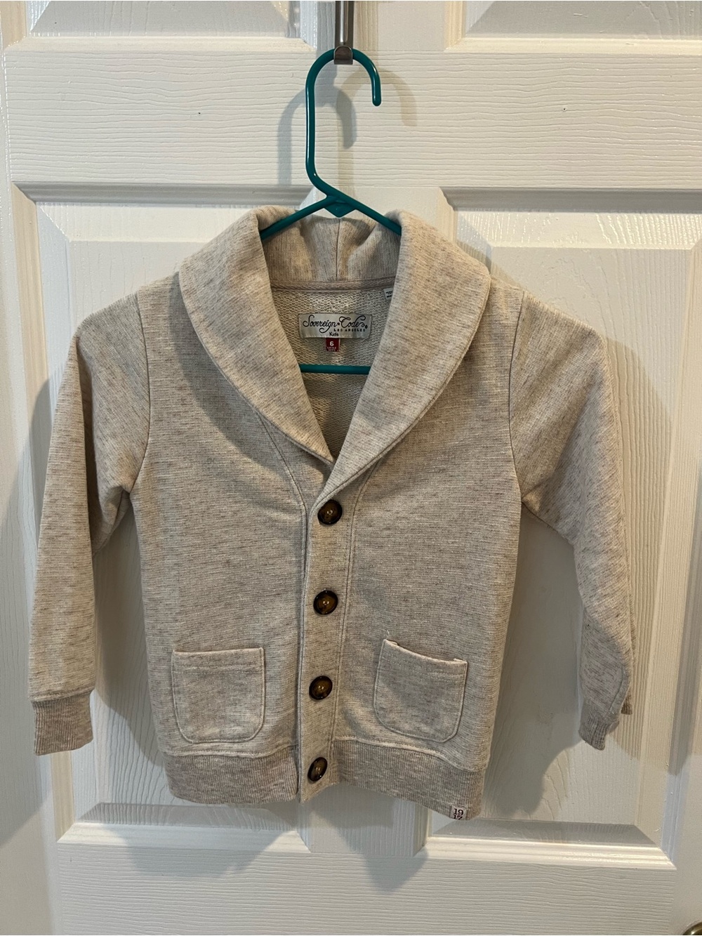 Los Ángeles apparell Sovereign Code Kids Shawl-Collar Cardigan in Light Heather